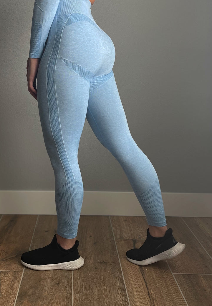 Command 1.0 High Rise Seamless Leggings: Blue - Authority Fitness