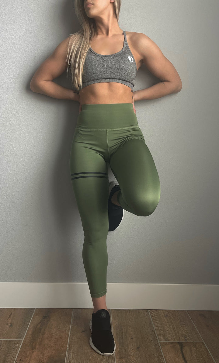 Military Green Force Leggings - Authority Fitness