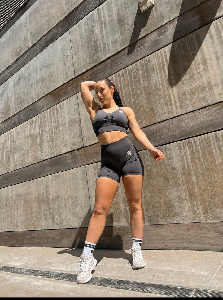 Gray Infinity Sports Bra