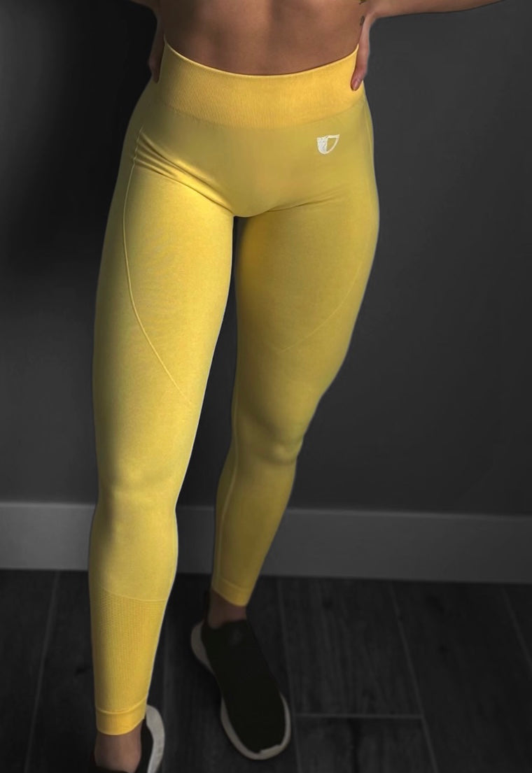 Command 1.0 High Rise Seamless Leggings: Yellow - Authority Fitness