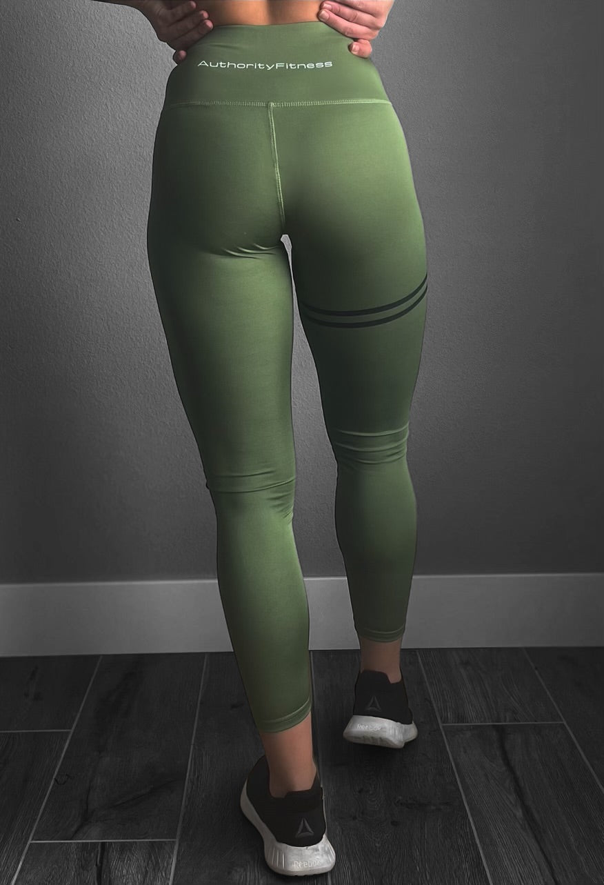 Military Green Force Leggings - Authority Fitness
